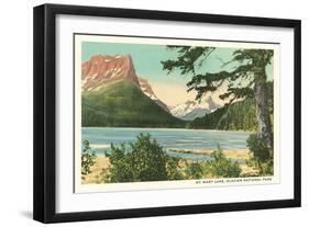 St. Mary Lake, Glacier Park, Montana-null-Framed Art Print