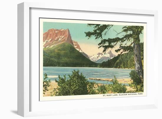 St. Mary Lake, Glacier Park, Montana-null-Framed Art Print