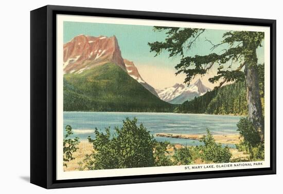 St. Mary Lake, Glacier Park, Montana-null-Framed Stretched Canvas