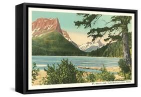 St. Mary Lake, Glacier Park, Montana-null-Framed Stretched Canvas