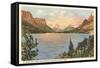 St. Mary Lake, Glacier Park, Montana-null-Framed Stretched Canvas