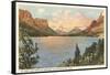 St. Mary Lake, Glacier Park, Montana-null-Framed Stretched Canvas