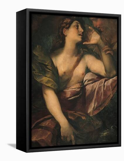 St Mary Magdalene Penitent and an Angel-Giulio Cesare Procaccini-Framed Stretched Canvas