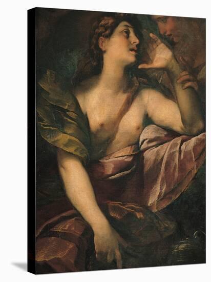 St Mary Magdalene Penitent and an Angel-Giulio Cesare Procaccini-Stretched Canvas