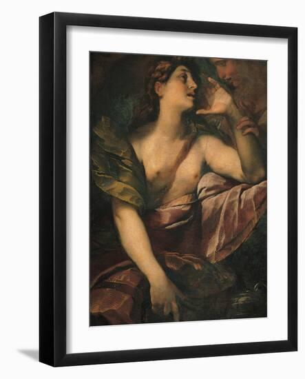 St Mary Magdalene Penitent and an Angel-Giulio Cesare Procaccini-Framed Giclee Print