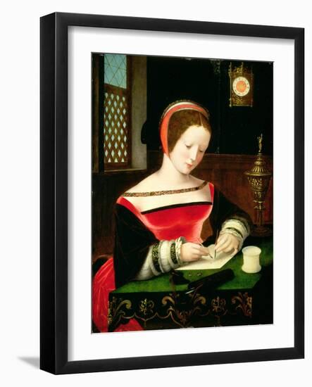 St. Mary Magdalene Writing-Master of the Female Half Lengths-Framed Giclee Print