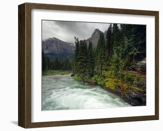 St Mary River on a Stormy Day in Glacier National Park, Montana, USA-Chuck Haney-Framed Photographic Print