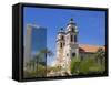 St. Mary's Basilica and Chase Tower, Phoenix, Arizona, United States of America, North America-Richard Cummins-Framed Stretched Canvas