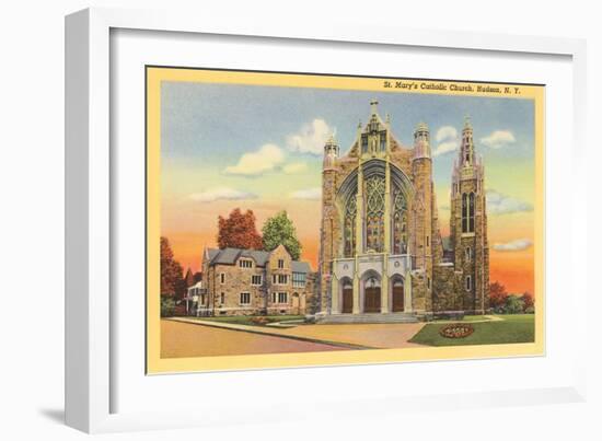 St. Mary's Catholic Church, Hudson-null-Framed Art Print