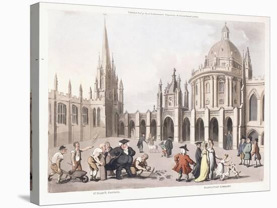 St. Mary's Church and Radclivian Library, 1809-1811-Thomas Rowlandson-Stretched Canvas