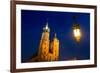 St.Mary's Church on Krakow Market Square in Night Time.-De Visu-Framed Photographic Print