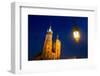 St.Mary's Church on Krakow Market Square in Night Time.-De Visu-Framed Photographic Print