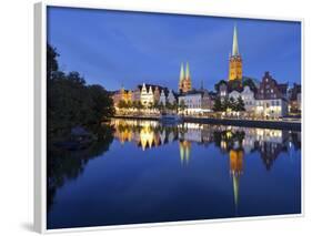 St. Mary's Church, 'Petrikirche' Trave (River), LŸbeck (City), Schleswig-Holstein, Germany-Rainer Mirau-Framed Photographic Print