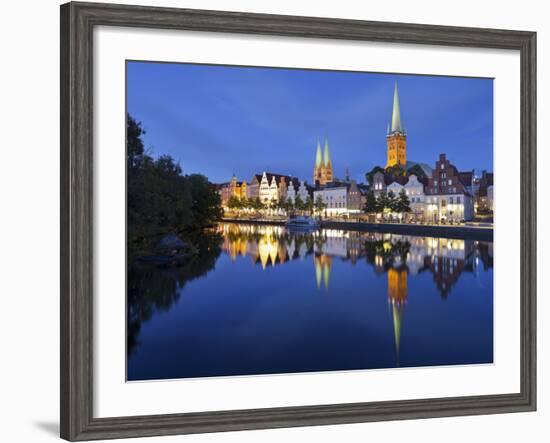 St. Mary's Church, 'Petrikirche' Trave (River), LŸbeck (City), Schleswig-Holstein, Germany-Rainer Mirau-Framed Photographic Print