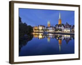 St. Mary's Church, 'Petrikirche' Trave (River), LŸbeck (City), Schleswig-Holstein, Germany-Rainer Mirau-Framed Photographic Print