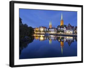 St. Mary's Church, 'Petrikirche' Trave (River), LŸbeck (City), Schleswig-Holstein, Germany-Rainer Mirau-Framed Photographic Print