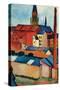 St. Mary's Church with Houses and Chimney-Auguste Macke-Stretched Canvas