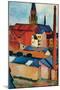 St. Mary's Church with Houses and Chimney-Auguste Macke-Mounted Art Print
