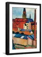 St. Mary's Church with Houses and Chimney-Auguste Macke-Framed Art Print