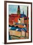 St. Mary's Church with Houses and Chimney-Auguste Macke-Framed Art Print