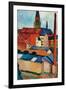 St. Mary's Church with Houses and Chimney-Auguste Macke-Framed Art Print