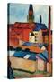 St. Mary's Church with Houses and Chimney-Auguste Macke-Stretched Canvas