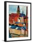 St. Mary's Church with Houses and Chimney-Auguste Macke-Framed Art Print