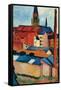 St. Mary's Church with Houses and Chimney-Auguste Macke-Framed Stretched Canvas