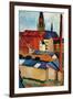 St. Mary's Church with Houses and Chimney-Auguste Macke-Framed Art Print