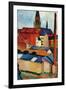 St. Mary's Church with Houses and Chimney-Auguste Macke-Framed Art Print