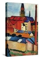 St. Mary's Church with Houses and Chimney-Auguste Macke-Stretched Canvas