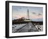 St. Mary's Island and St. Mary's Lighthouse at Dusk, Near Whitley Bay, Tyne and Wear, England, UK-Lee Frost-Framed Photographic Print