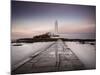 St. Mary's Island and St. Mary's Lighthouse at Dusk, Near Whitley Bay, Tyne and Wear, England, UK-Lee Frost-Mounted Photographic Print