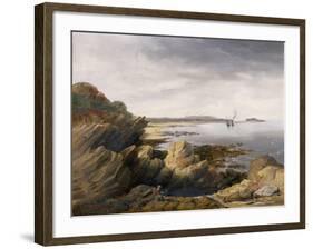 St. Mary's Island from Whitley Rocks, 1845-John Wilson Carmichael-Framed Giclee Print