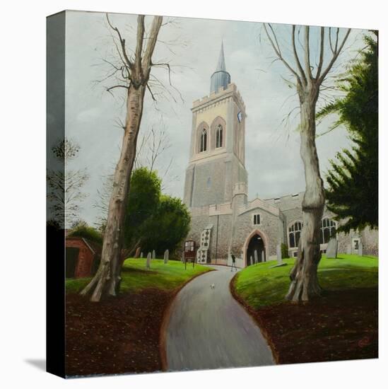 St Mary the Virgin Church, Baldock, 2017 (Oil on Canvas)-Chris Ross Williamson-Stretched Canvas