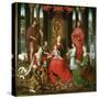 St. Mary with the Child and the Saints John the Baptist, John the Evangelist, Catherine, Barbara-Hans Memling-Stretched Canvas