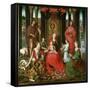 St. Mary with the Child and the Saints John the Baptist, John the Evangelist, Catherine, Barbara-Hans Memling-Framed Stretched Canvas