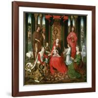 St. Mary with the Child and the Saints John the Baptist, John the Evangelist, Catherine, Barbara-Hans Memling-Framed Giclee Print