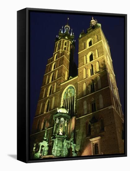 St. Marys Church, Rynek Glowny Town Sq, Krakow-Walter Bibikow-Framed Stretched Canvas