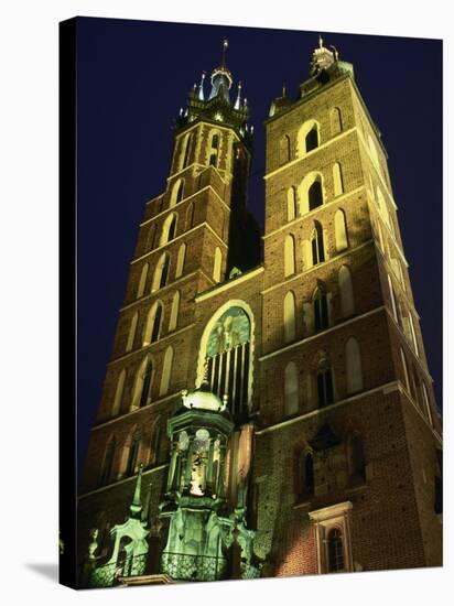 St. Marys Church, Rynek Glowny Town Sq, Krakow-Walter Bibikow-Stretched Canvas