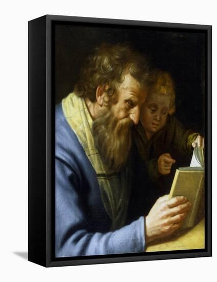 St Matthew and an Angel, 1621-Abraham Bloemaert-Framed Stretched Canvas