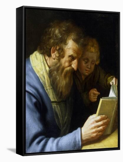 St Matthew and an Angel, 1621-Abraham Bloemaert-Framed Stretched Canvas