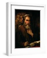 St. Matthew and the Angel, 1655-60-Rembrandt van Rijn-Framed Premium Giclee Print