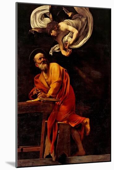 St. Matthew and the Angel-Caravaggio-Mounted Art Print