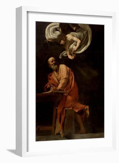 St. Matthew and the Angel-Caravaggio-Framed Art Print