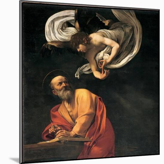 St. Matthew and the Angel-Caravaggio-Mounted Art Print