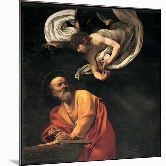 St. Matthew and the Angel-Caravaggio-Mounted Art Print