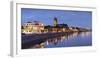 St Mauritius and St Katharina Cathedral and River Elbe at dusk, Magdeburg, Saxony-Anhalt, Germany-Ian Trower-Framed Photographic Print