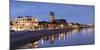 St Mauritius and St Katharina Cathedral and River Elbe at dusk, Magdeburg, Saxony-Anhalt, Germany-Ian Trower-Mounted Photographic Print