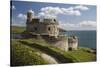 St. Mawes Castle and Coastline, St. Mawes, Cornwall, England, United Kingdom, Europe-Stuart Black-Stretched Canvas